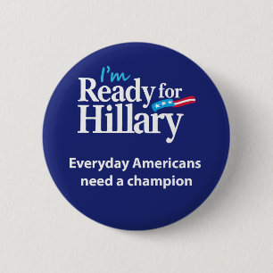 Badge Rond 5 Cm Préparez pour le bouton de Hillary
