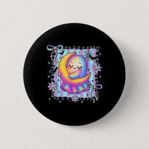 Badge Rond 5 Cm Preppy Colorful Coquette Bow Ghost Boo Girl Éffray