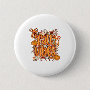 Badge Rond 5 Cm Preppy Coquette Fall Vibes Floral Citrouille Spice