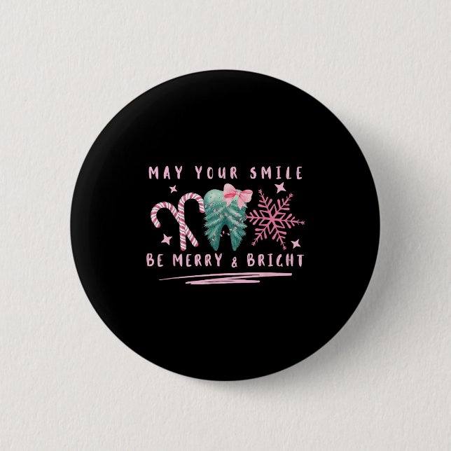 Badge Rond 5 Cm Preppy Coquette Teeth May Your Smile Be Merry And  (Devant)