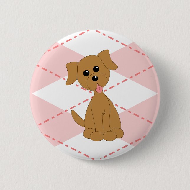 Badge Rond 5 Cm Preppy Puppy (Devant)