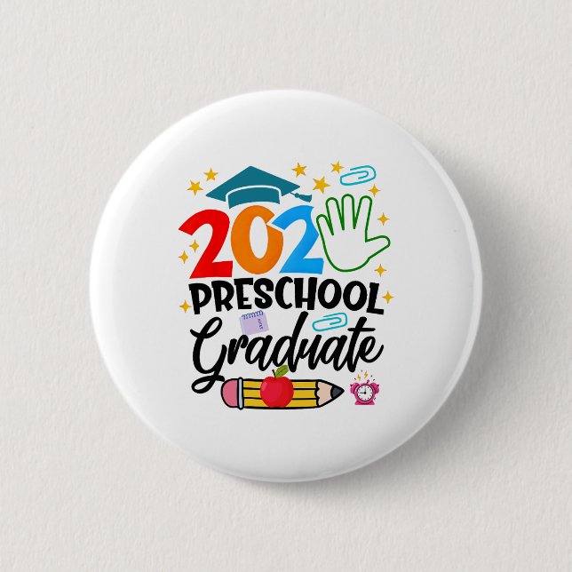 Badge Rond 5 Cm Préscolaire Diplômé Pré-k Grad 2025 Préscolaire Gr (Devant)
