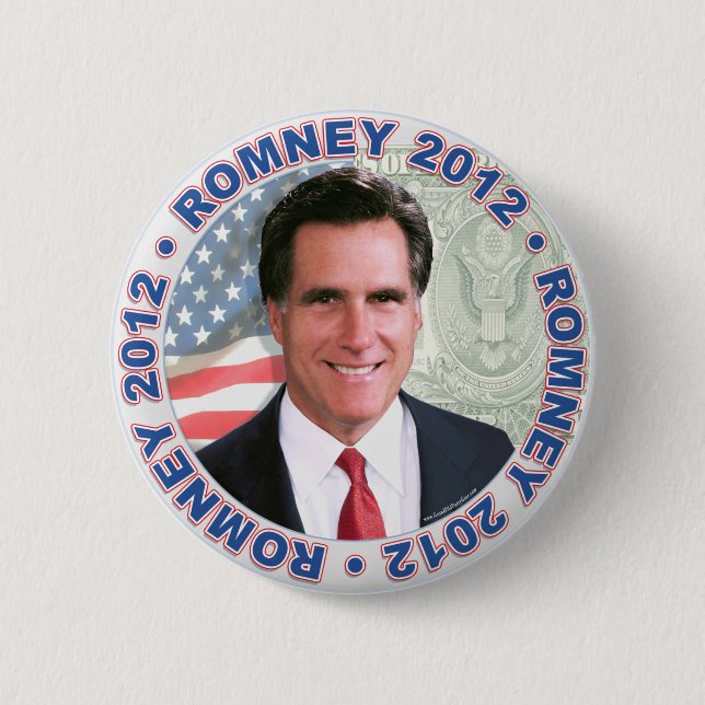 Badge Rond 5 Cm Président 2012 vitesse de Mitt Romney (Devant)