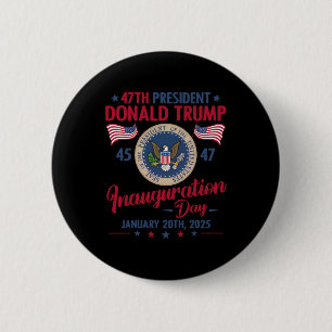 Badge Rond 5 Cm Président 45 47 Donald Trump 20 janvier 2025 Inaug