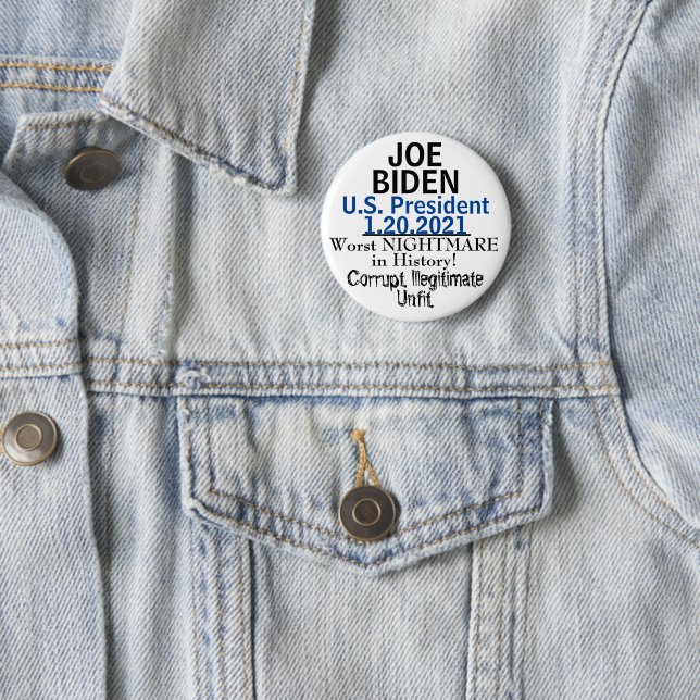 Badge Rond 5 Cm Président anti-démocrate Biden MODIFIER Nom  (En situation)