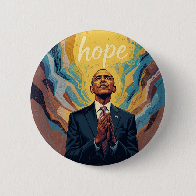 Badge Rond 5 Cm President Barack Obama and the Message of Hope  (Devant)
