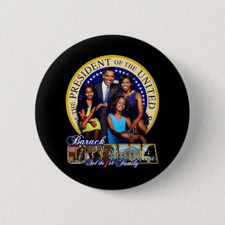 BADGE ROND 5 CM PRÉSIDENT BARACK OBAMA ET FAMILLE