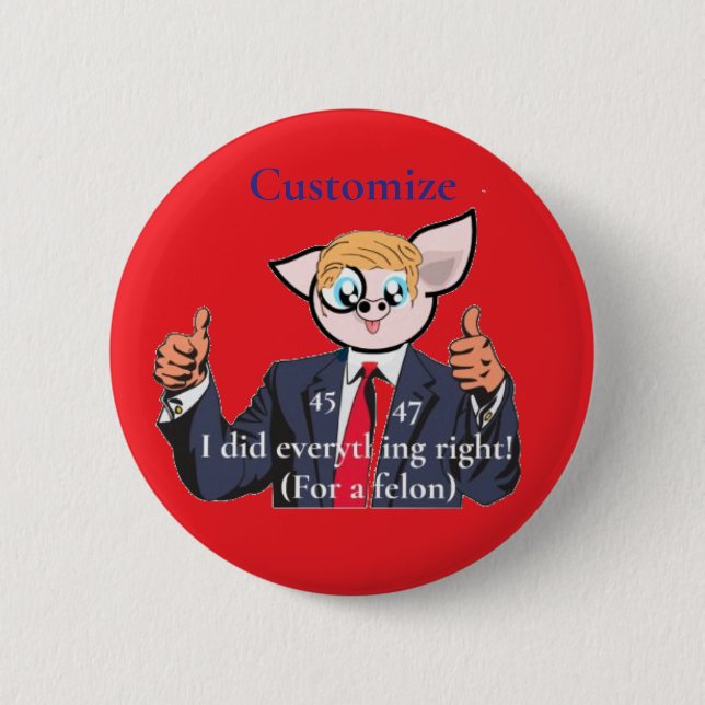 Badge Rond 5 Cm Président criminel Thunder_Cove (Devant)