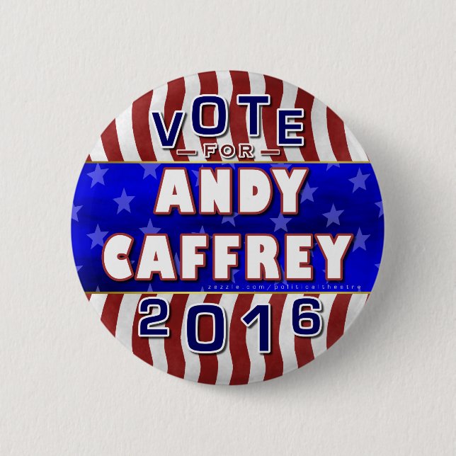 Badge Rond 5 Cm Président d'Andy Caffrey élection 2016 Démocrate (Devant)