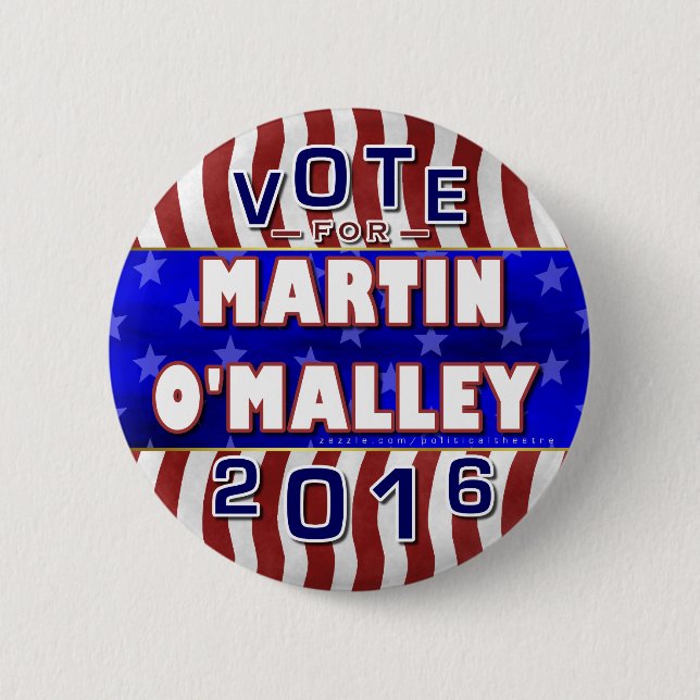 Badge Rond 5 Cm Président de Martin O'Malley élection 2016 (Devant)