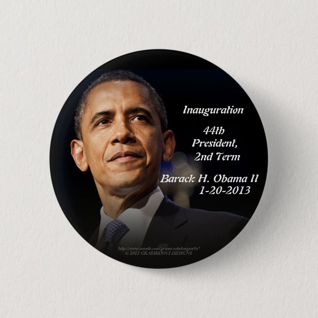 Badge Rond 5 Cm Président d'inauguration quarante-quatrième, 2ème (Devant)