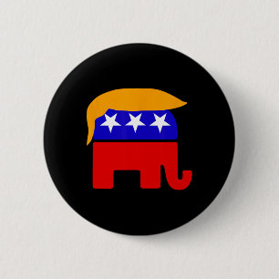 Badge Rond 5 Cm Président Donald Trump - Cheveux républicain des é