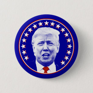 Badge Rond 5 Cm Président Donald Trump en Blue