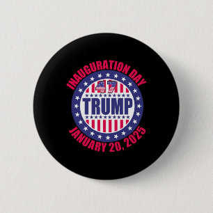 Badge Rond 5 Cm Président Donald Trump Jour d'investiture 2025 Mem