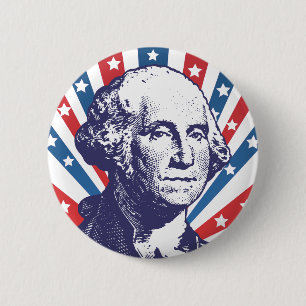 Badge Rond 5 Cm président George Washington