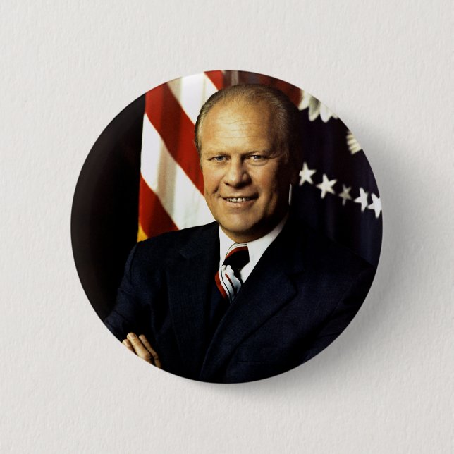 Badge Rond 5 Cm Président Gerald Ford Portrait (Devant)