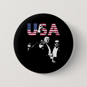 Badge Rond 5 Cm Président Lutte Lutte Pour Les États-Unis 4 Juille