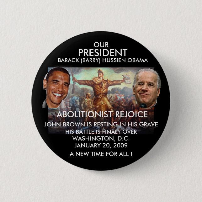 Badge Rond 5 Cm PRÉSIDENT OBAMA, BRUN de JOHN - customisé (Devant)