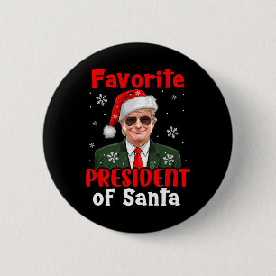 Badge Rond 5 Cm Président Préféré De Père Noël Xmas Trump Fier Won