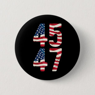 Badge Rond 5 Cm Président Trump 2024 Vintage 45 47 États-Unis en d