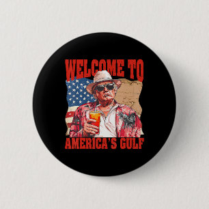 Badge Rond 5 Cm Président Trump Bienvenue dans le golfe du Mexique