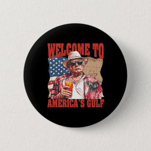 Badge Rond 5 Cm Président Trump Bienvenue dans le golfe du Mexique