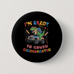 Badge Rond 5 Cm Prêt à écraser les garçons de camion monstre de ma