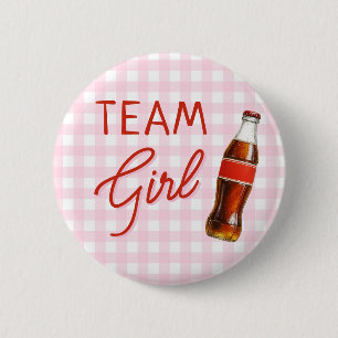 Badge Rond 5 Cm Prêt À Pop Baby shower Team Girl