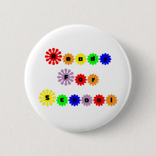 Badge Rond 5 Cm Prêt Pour L'École