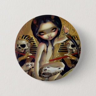 Badge Rond 5 Cm "Prêtresse bouton de Nyarlathotep"