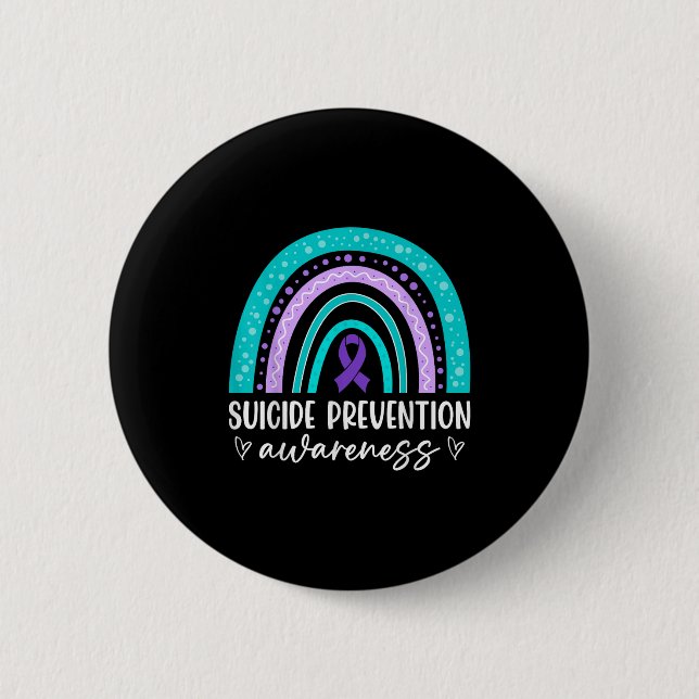 Badge Rond 5 Cm Prévention de la conscience du suicide arc-en-ciel (Devant)