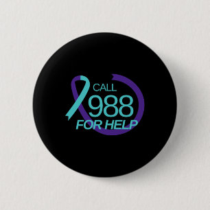 Badge Rond 5 Cm Prévention du suicide 988 Prévention du suicide De