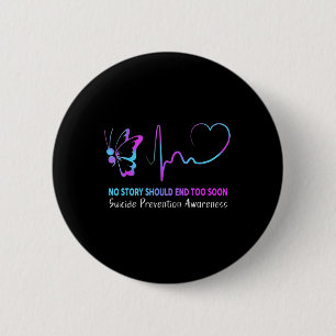 Badge Rond 5 Cm Prévention du suicide ; papillon point-virgule H