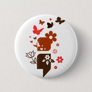 Badge Rond 5 Cm Prévention du suicide Semicolon Santé mentale