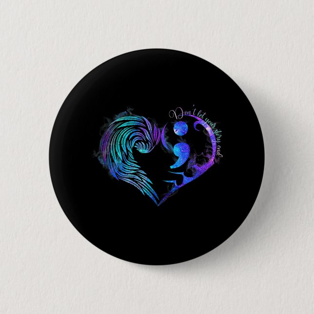 Badge Rond 5 Cm Prévention du suicide Sensibilisation Turquoise Pu (Devant)