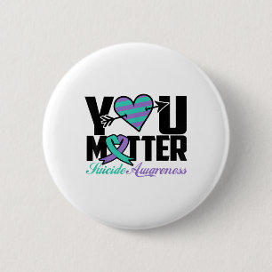 Badge Rond 5 Cm Prévention du suicide Sensibilisation Turquoise Vi