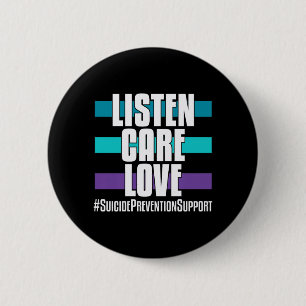 Badge Rond 5 Cm Prévention Écoute Soin Amour _ Pour les supporters