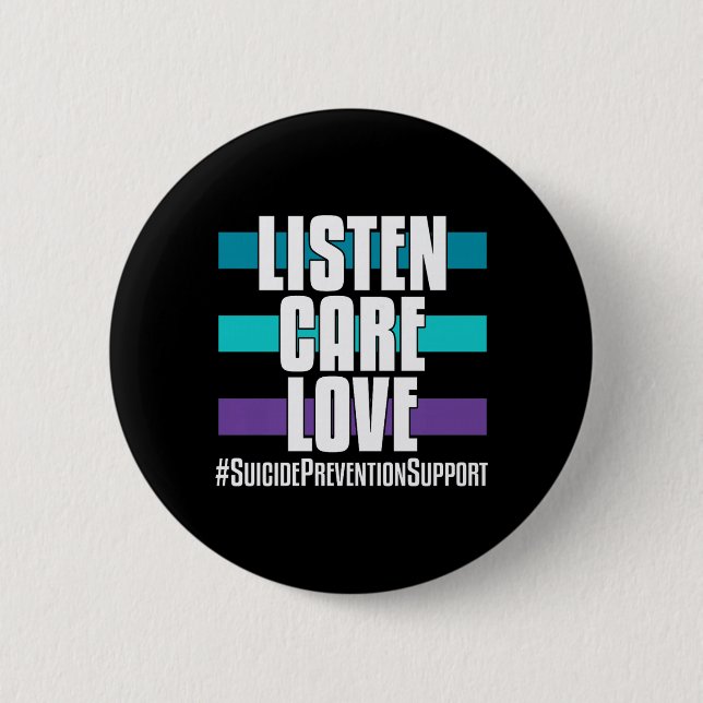 Badge Rond 5 Cm Prévention Écoute Soin Amour _ Pour les supporters (Devant)
