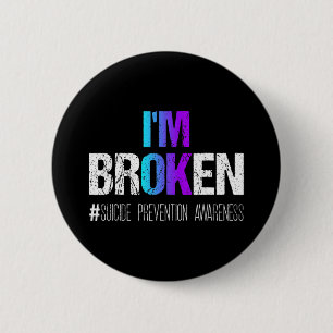 Badge Rond 5 Cm Prévention Turquoise Et Violette Du Suicide Au Rub