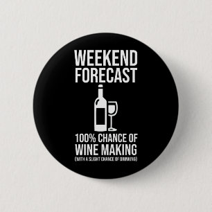 Badge Rond 5 Cm Prévisions de week-end - 100 % de chances de vinif