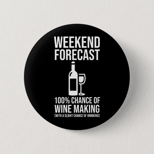 Badge Rond 5 Cm Prévisions de week-end - 100 % de chances de vinif (Devant)