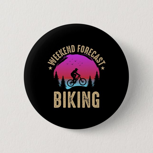 Badge Rond 5 Cm Prévisions de week-end Cyclisme VTT  (Devant)