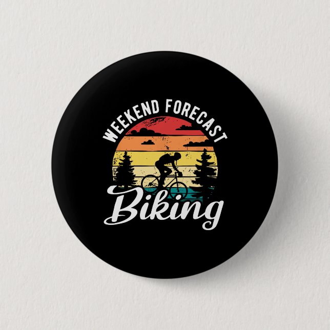 Badge Rond 5 Cm Prévisions de week-end de vélo en descente cyclism (Devant)