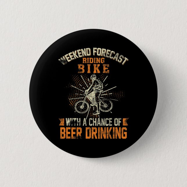 Badge Rond 5 Cm Prévisions de week-end en vélo de triathlon en des (Devant)