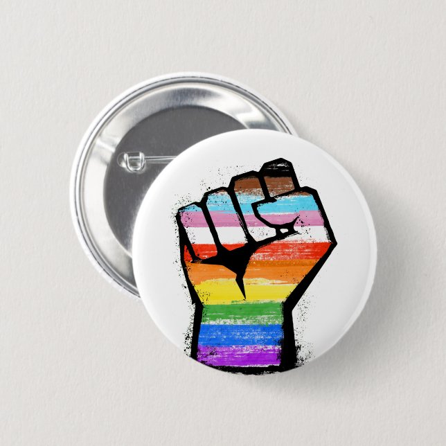 Badge Rond 5 Cm Pride du progrès inclusif (Devant & derrière)