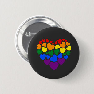 Badge Rond 5 Cm Pride- gay arc-en-ciel coeur de l'amour