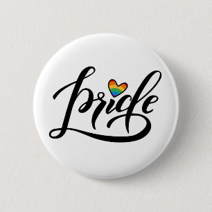 Badge Rond 5 Cm Pride Script Heart
