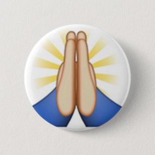 Badge Rond 5 Cm prier émoji
