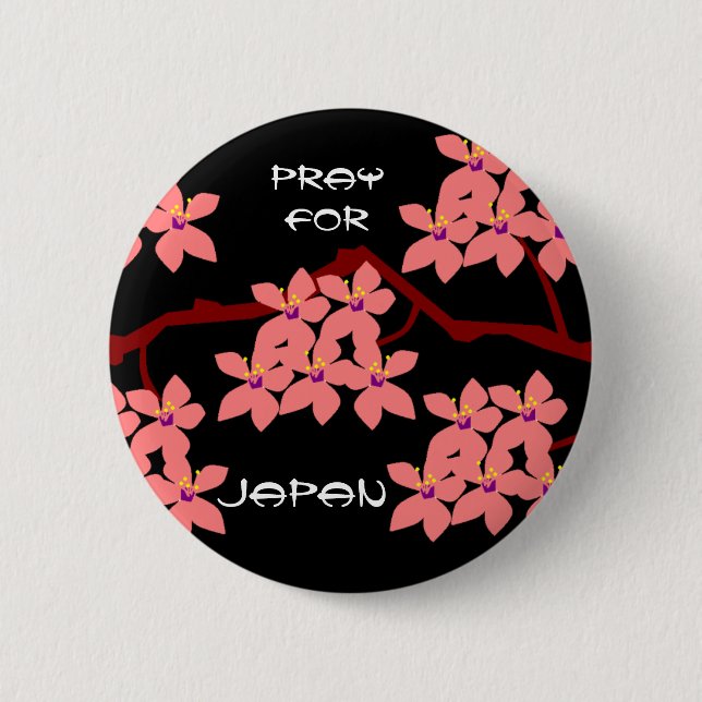 BADGE ROND 5 CM PRIER POUR LE JAPON (Devant)