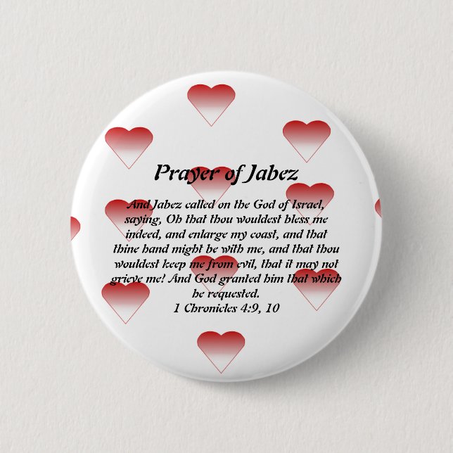 Badge Rond 5 Cm Prière de bouton de Jabez (Devant)